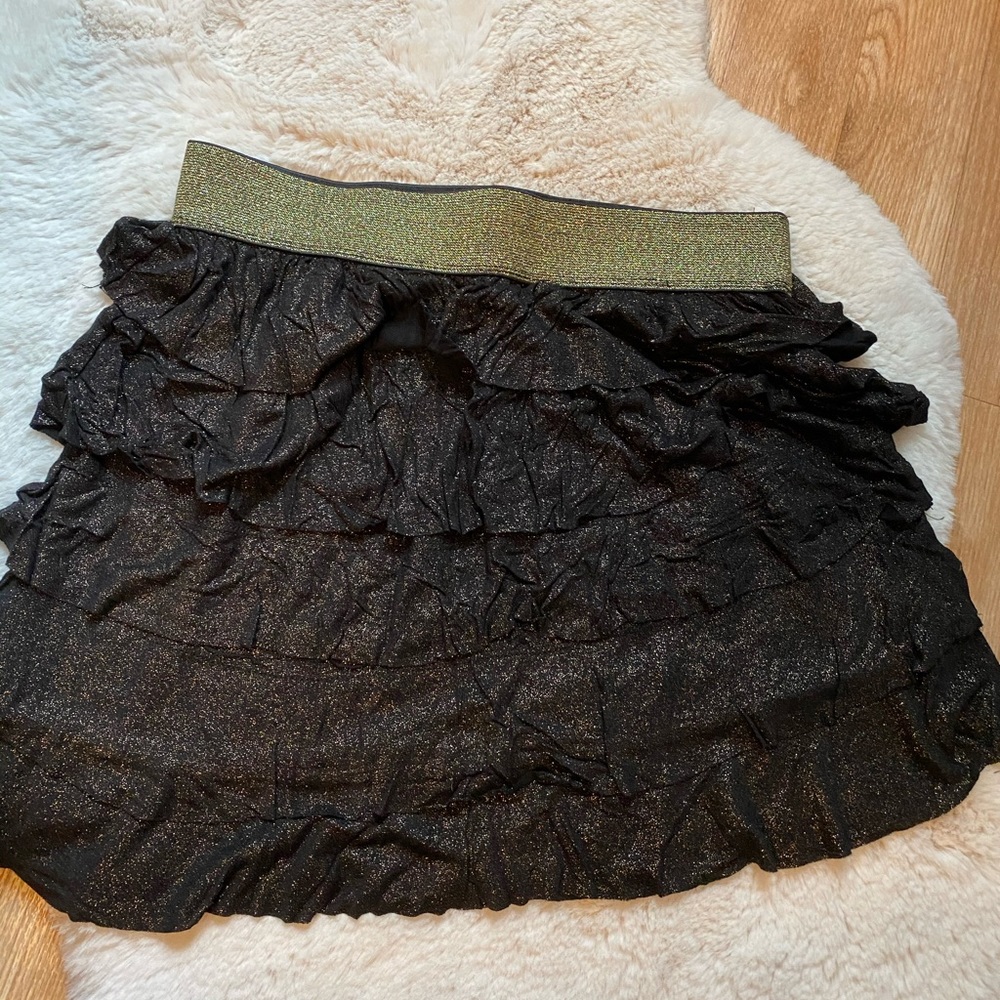 Black & Gold Ruffled Skirt